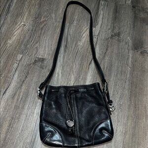 Brighton Heart Black Leather Medium Crossbody Shoulder Purse